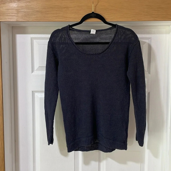 J.Crew Women’s Sweater Linen Long Sleeve Pullover Knit Dark Gray Size S - Picture 2 of 9